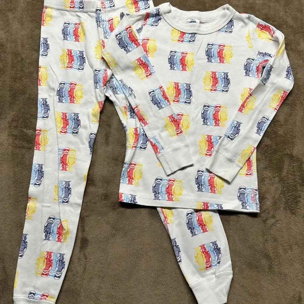 3 Sets Hanna Andersson Star Wars Pajamas Lot Long Johns Size 6–7 Organic Cotton